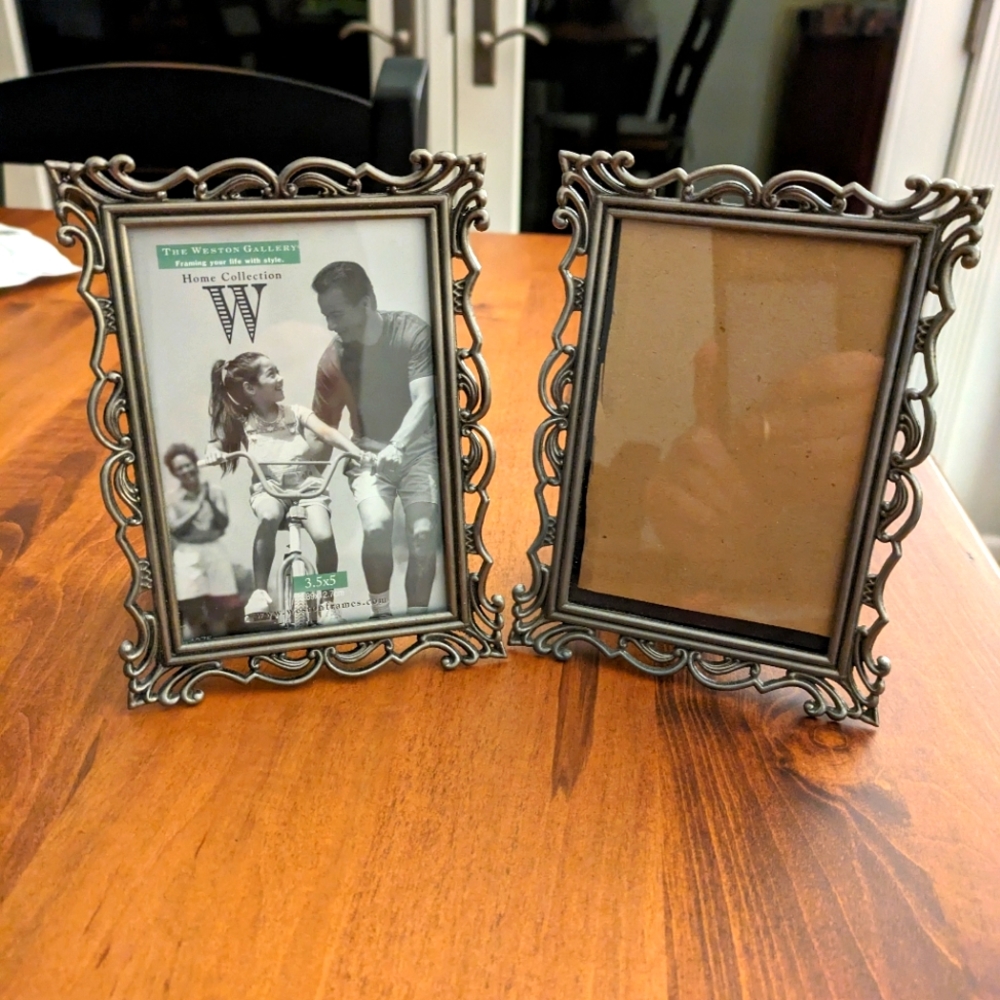 Pair of pewter frames
